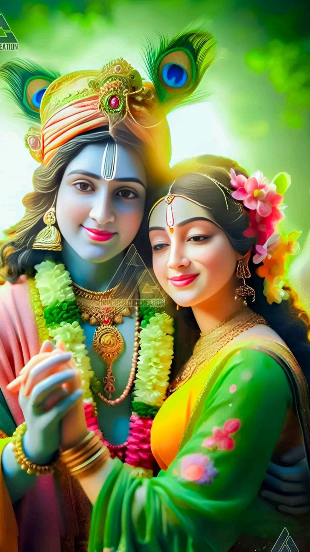 Radha and Krishna divine couple portrait