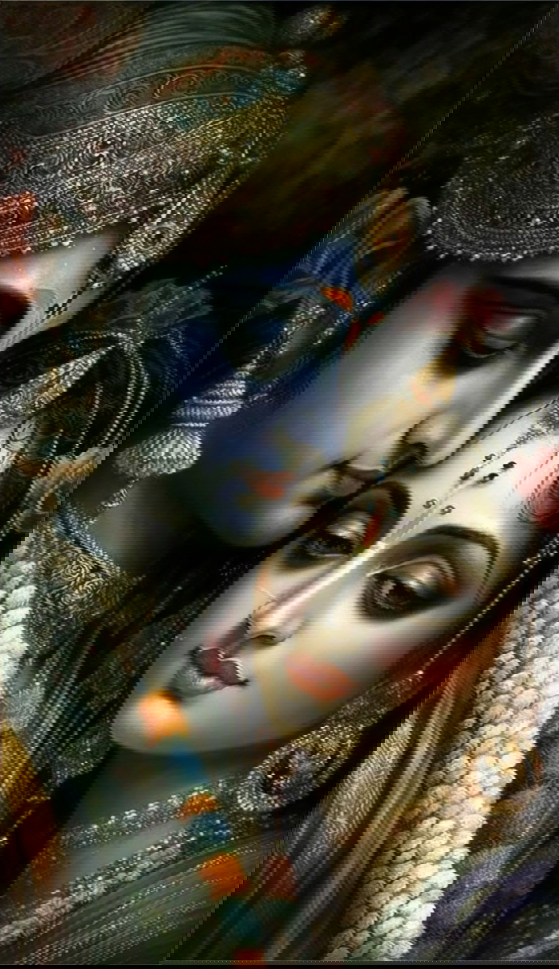 Radha Krishna tender loving portrait