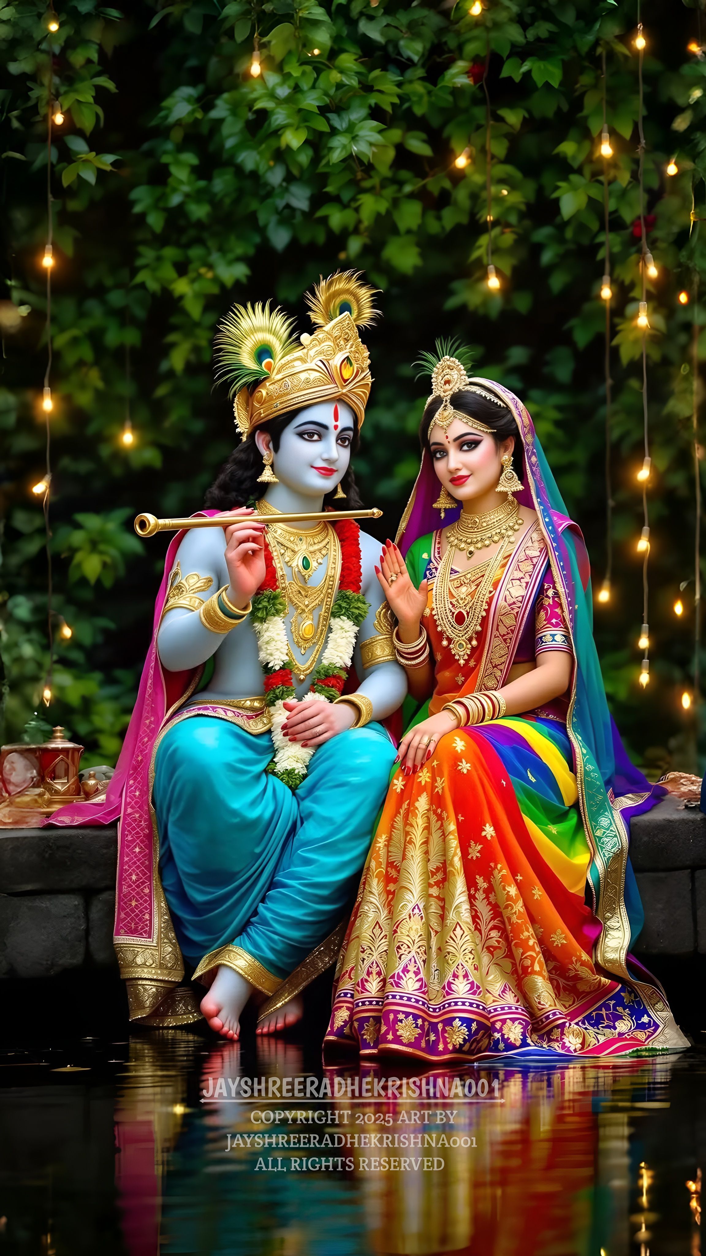 Radha Krishna divine couple wallpaper
