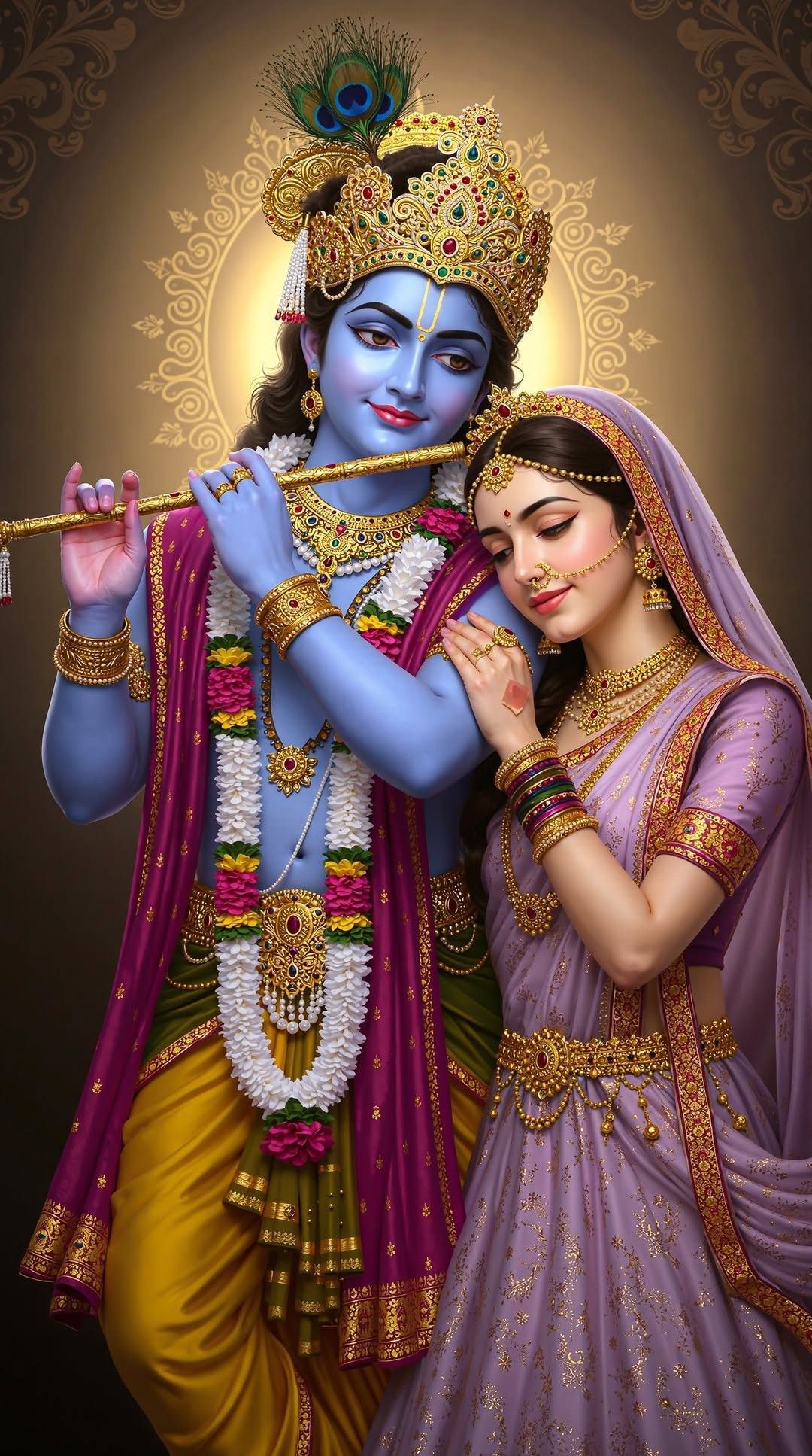 Krishna and Radha in loving embrace