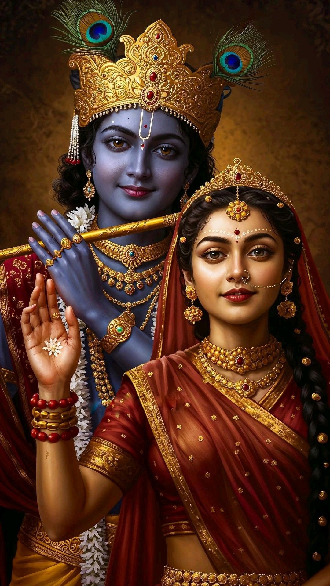 Krishna and Radha divine portrait