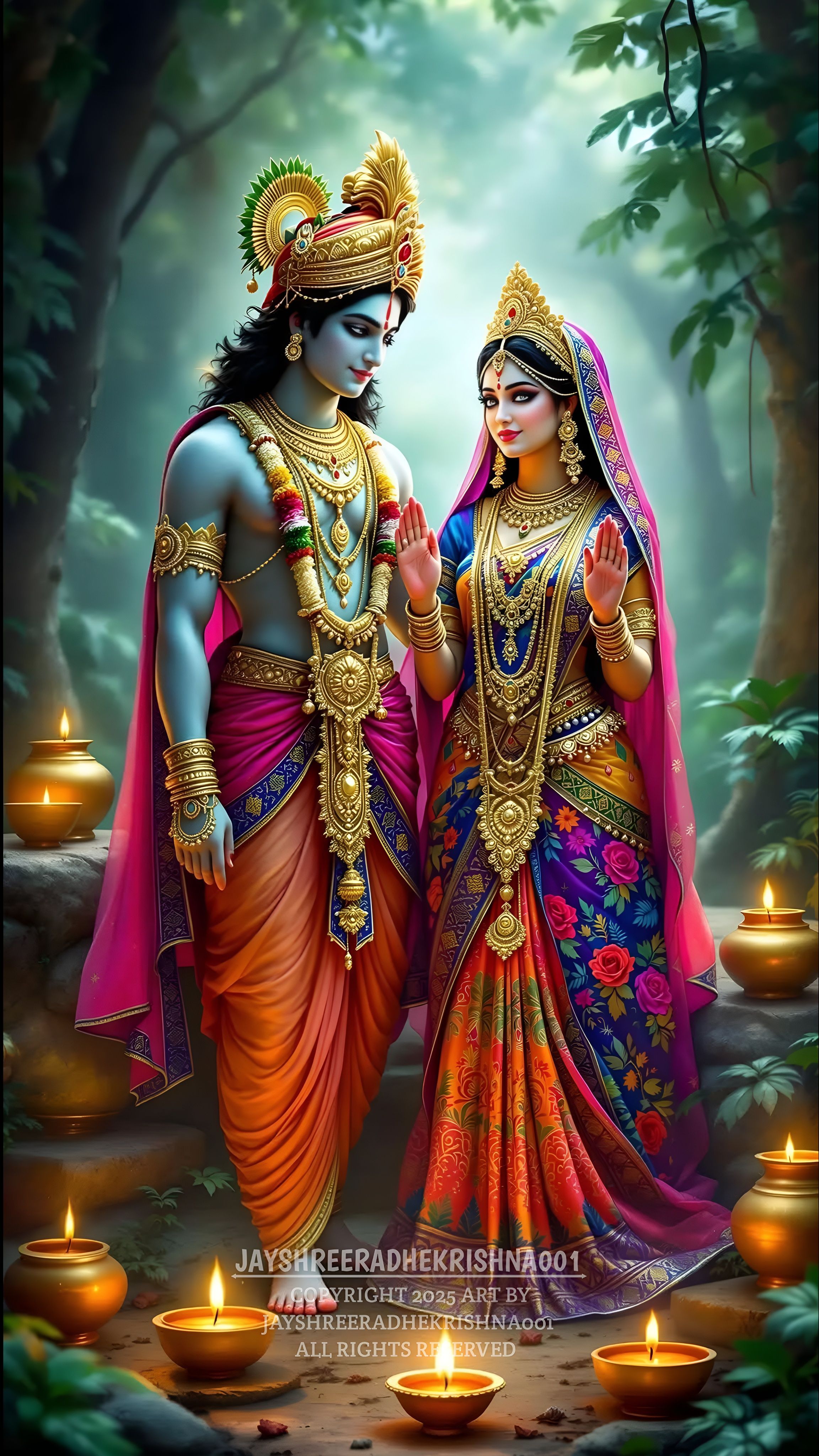 Radha Krishna divine couple wallpaper