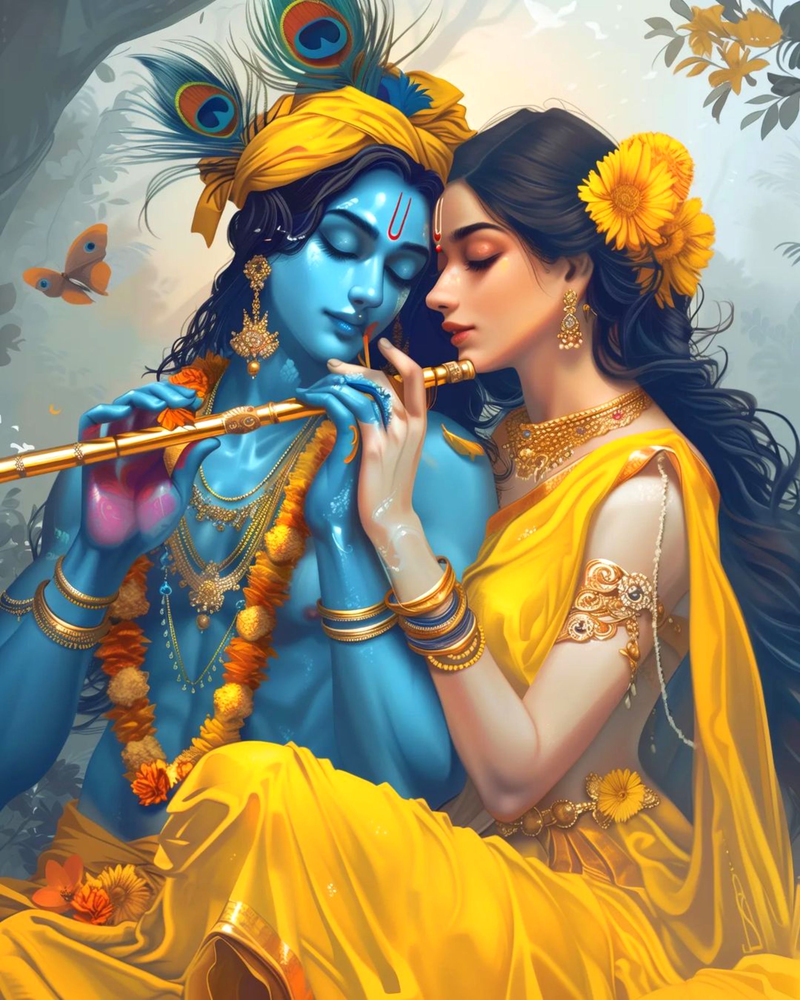Radha Krishna divine love portrait