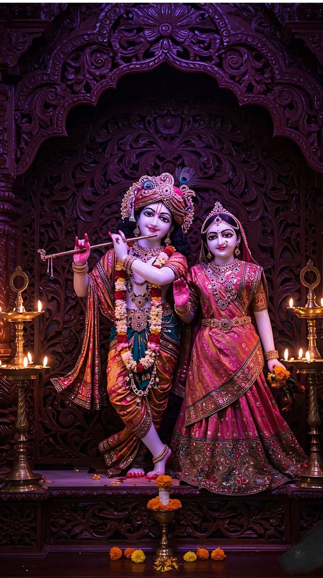 Radha Krishna divine couple statue