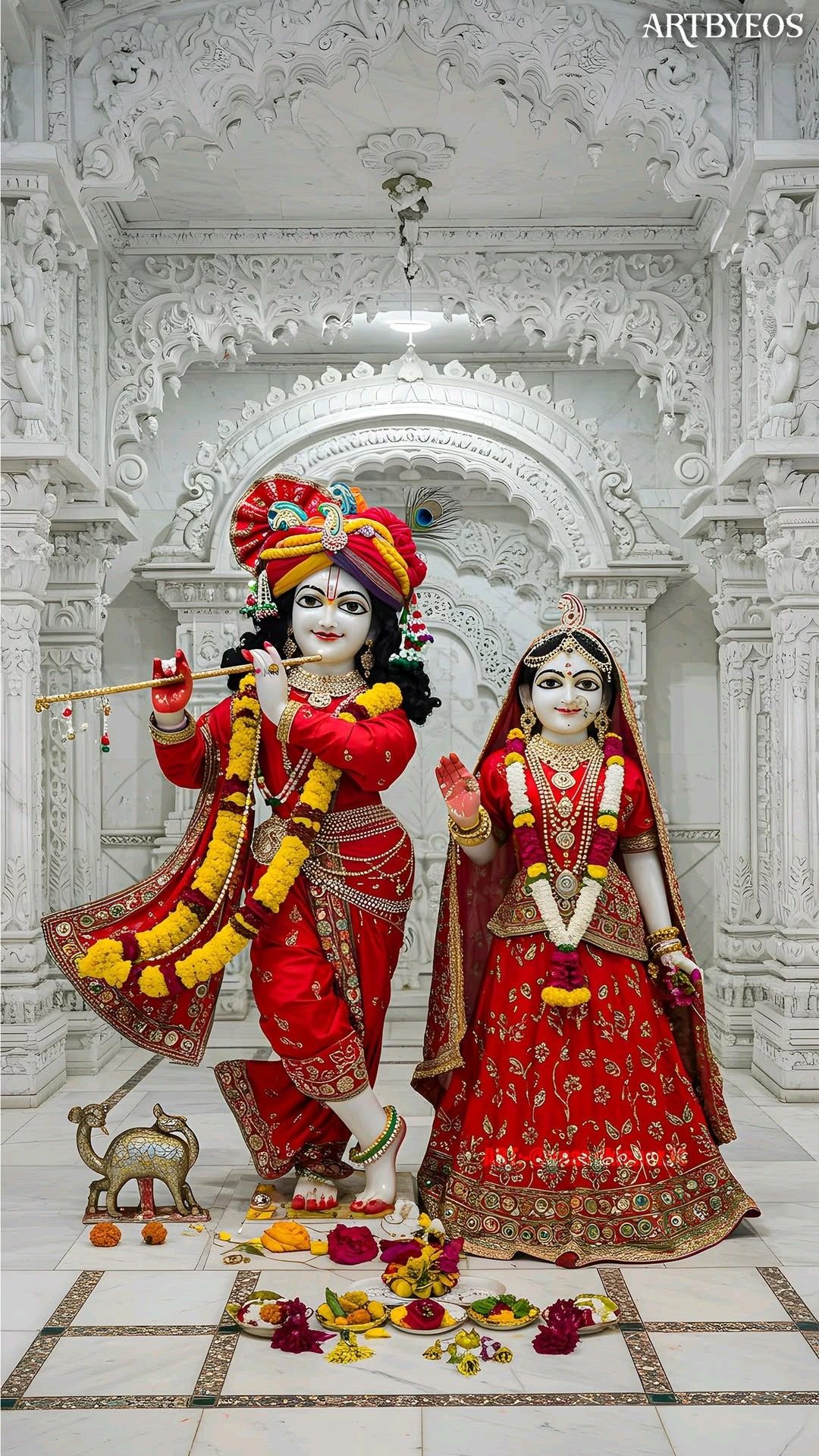 Radha Krishna statue in a temple