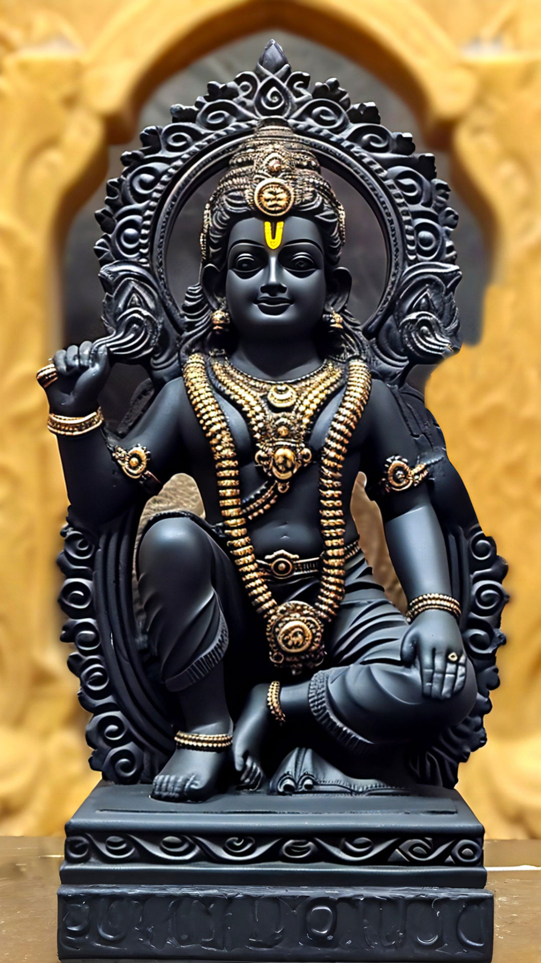 Black stone idol of Lord Krishna