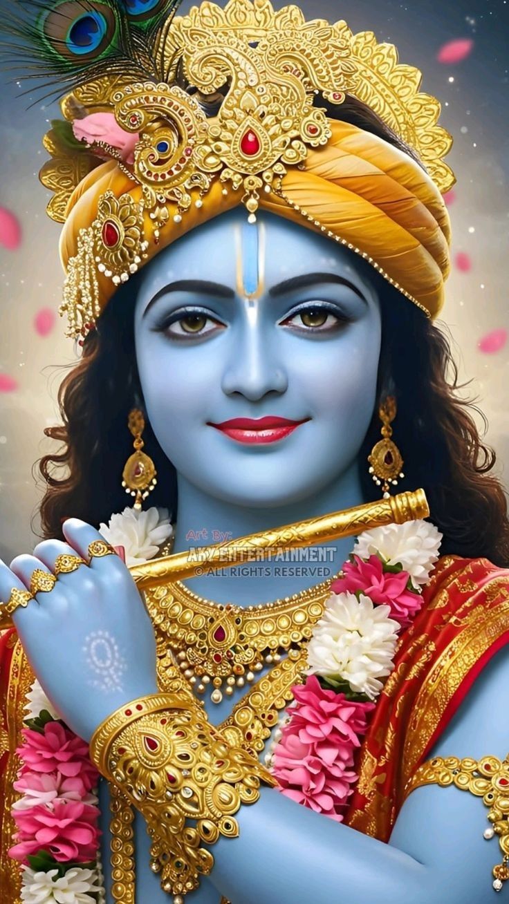 Lord Krishna playing the flute divine image