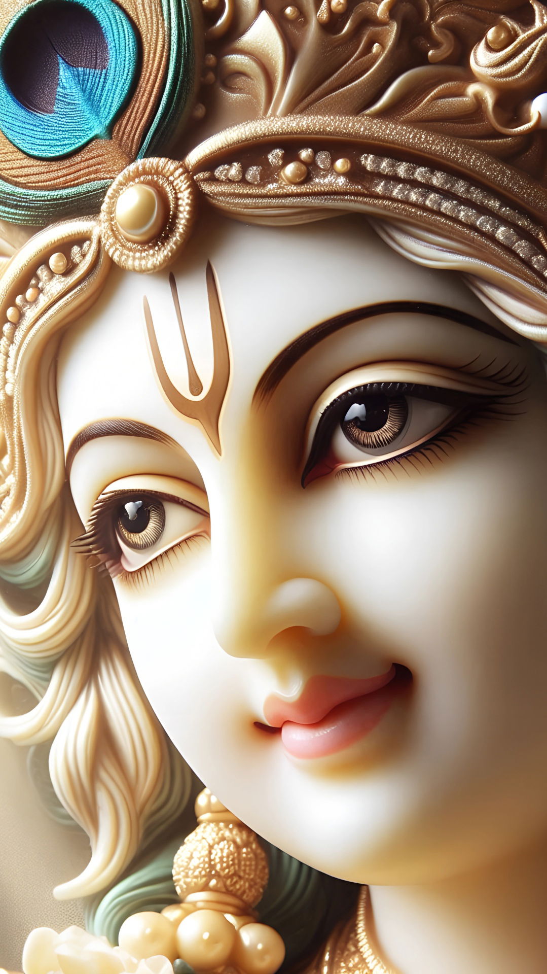 Close-up of Krishna\'s serene face