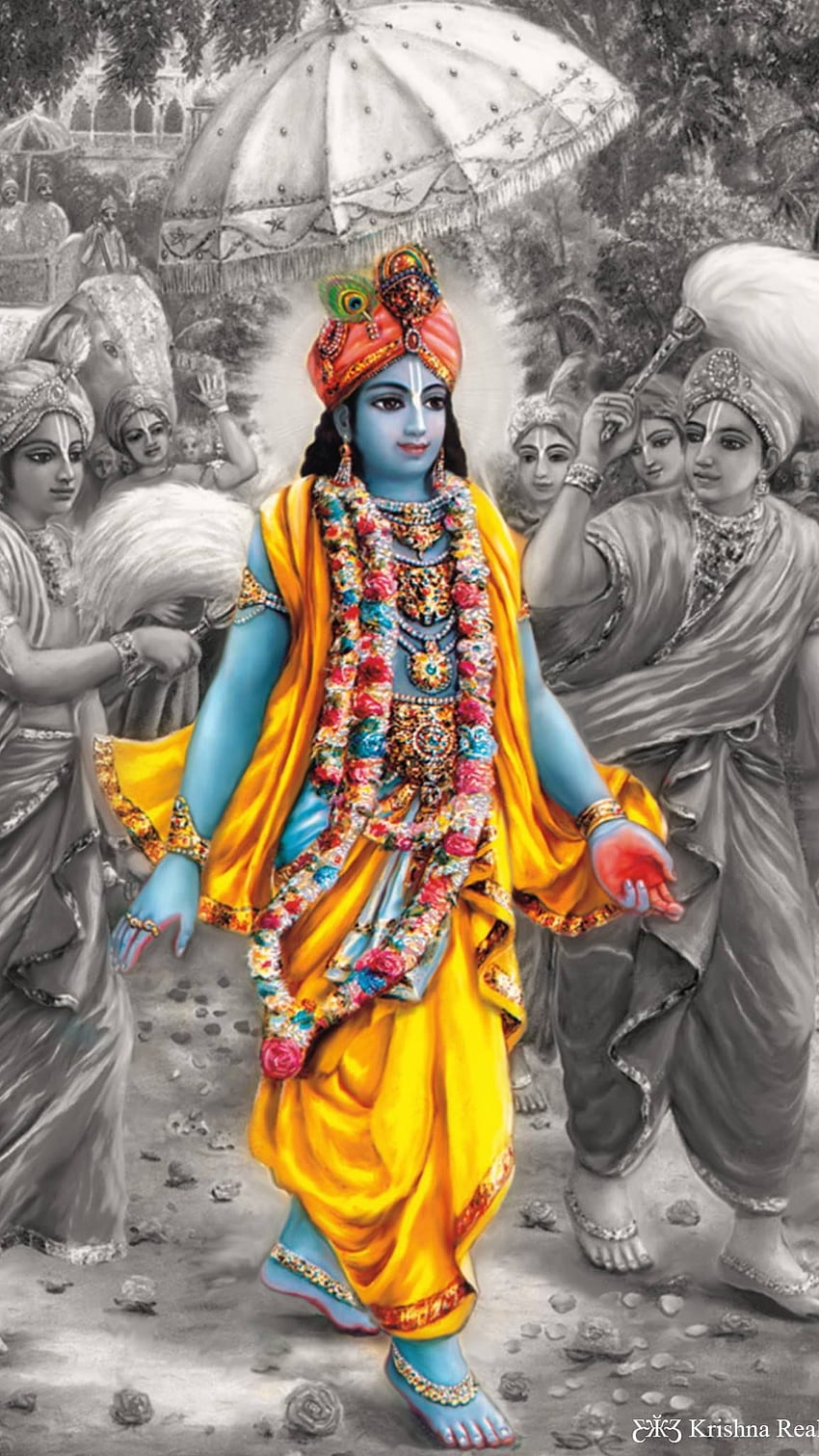 Krishna amidst his loving gopis.