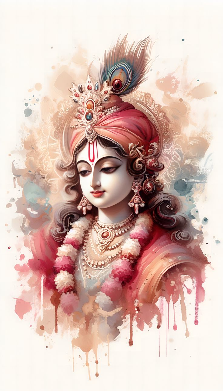 Krishna with flute and peacock feather