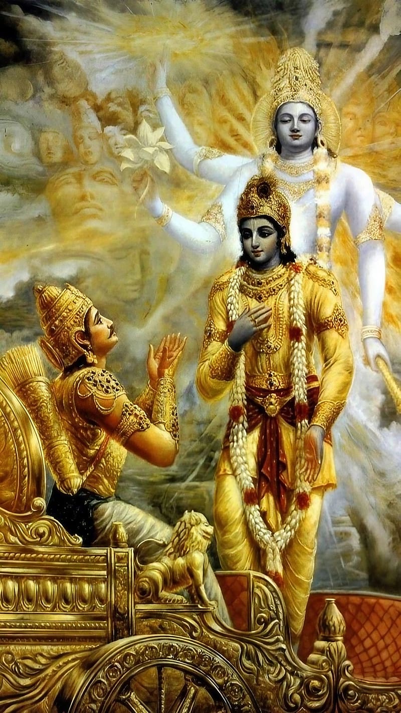 Krishna and Arjuna discuss dharma