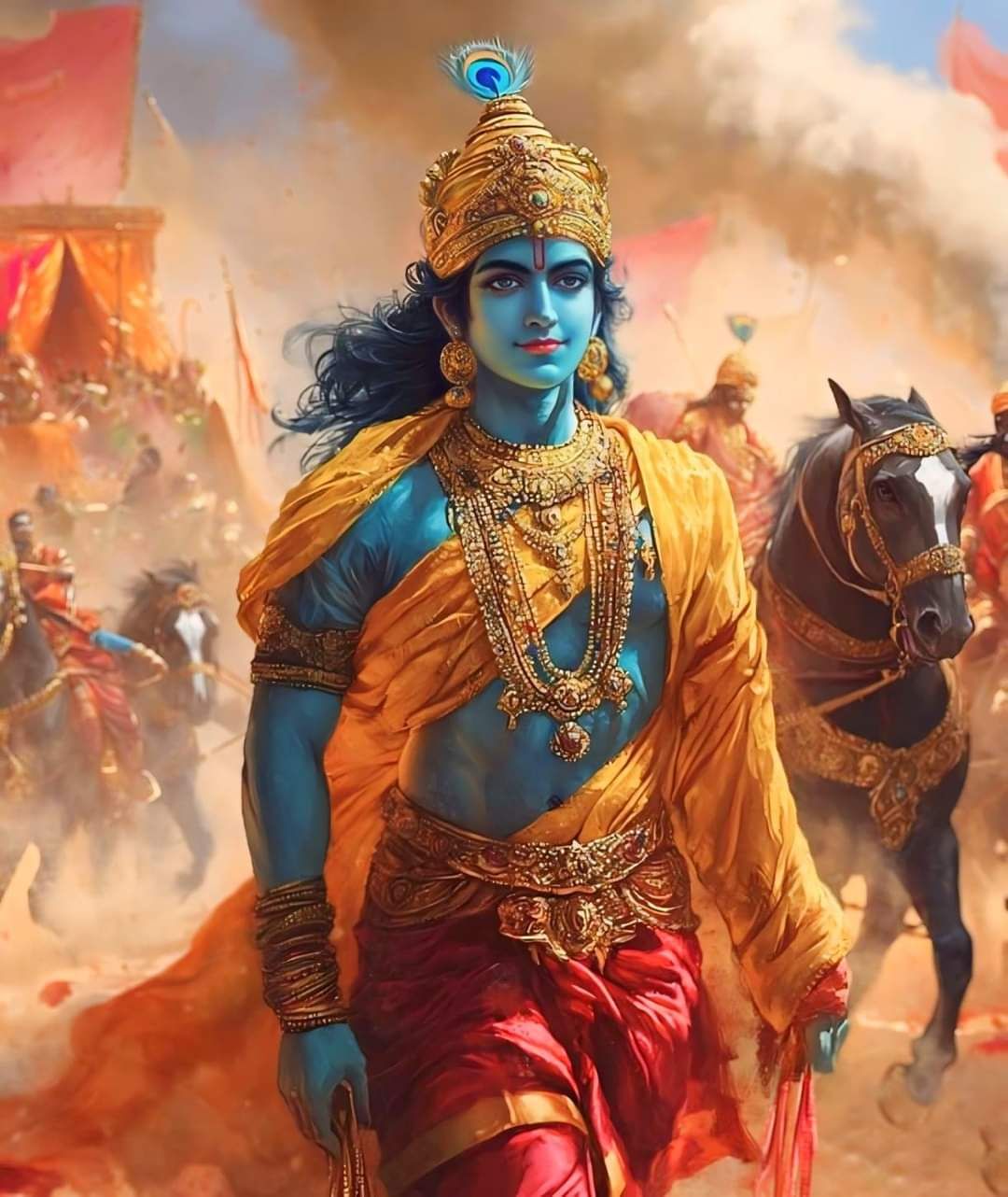 Krishna in the Kurukshetra battlefield.