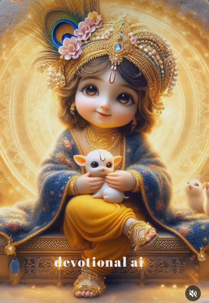 Baby Krishna with a monkey