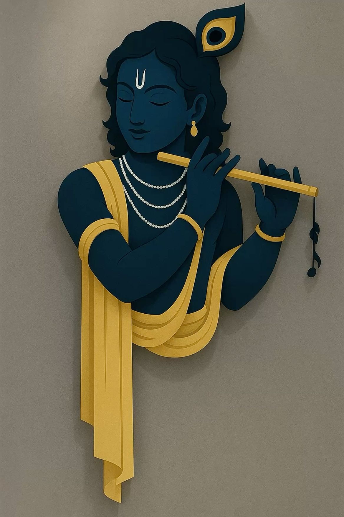 Lord Krishna playing a flute