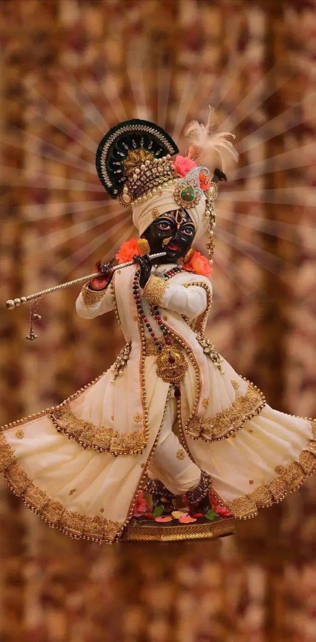 Krishna playing the flute, divine portrait