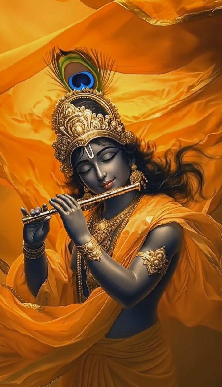 Krishna playing flute, divine image