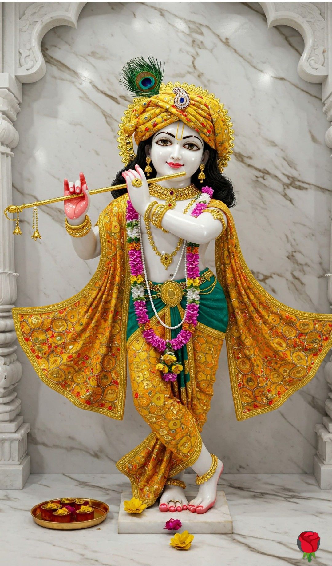 Krishna playing flute, temple idol statue