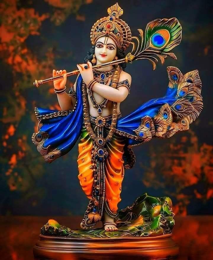 Lord Krishna playing a flute, divine art