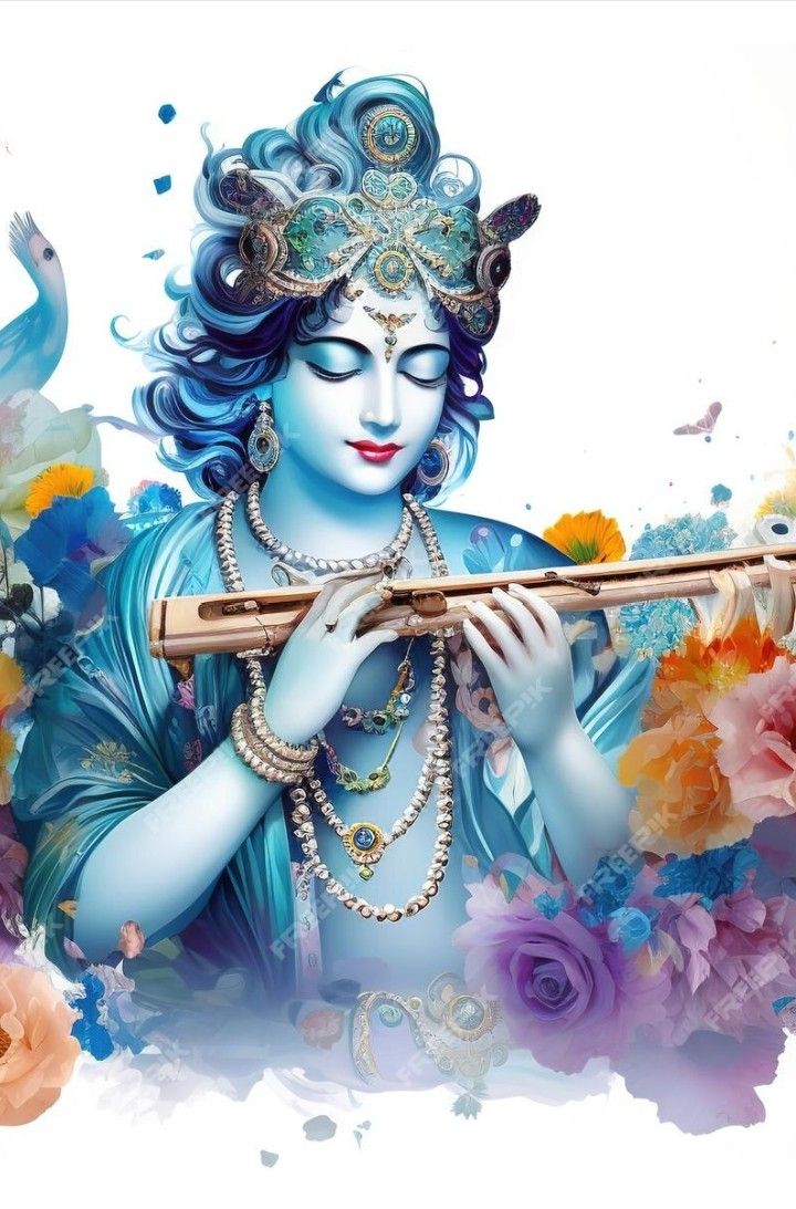 Krishna playing the flute divine image
