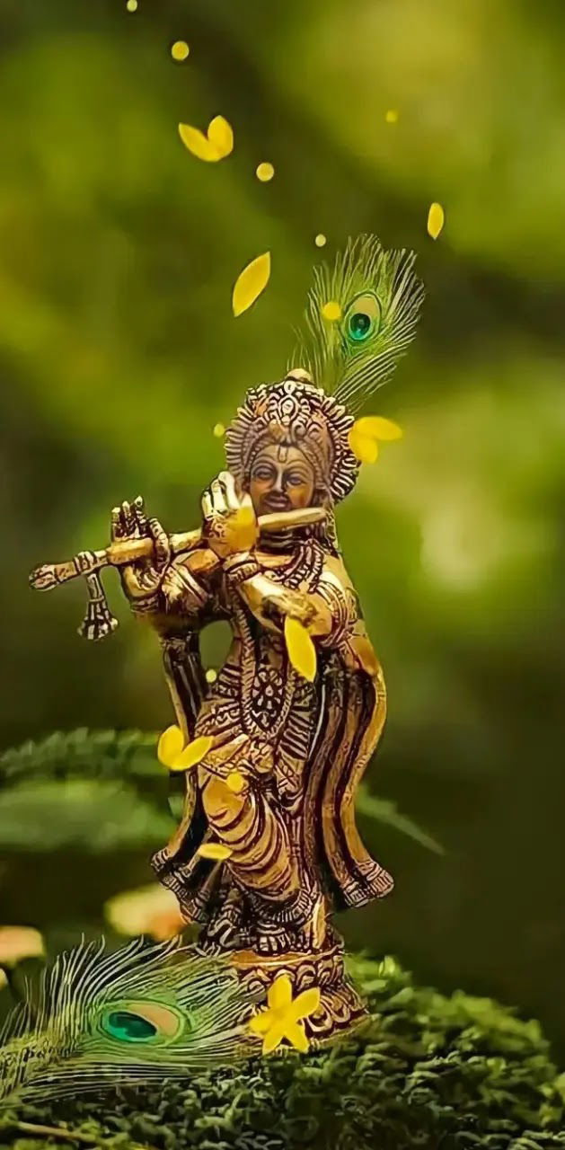 Krishna playing flute, devotional statue