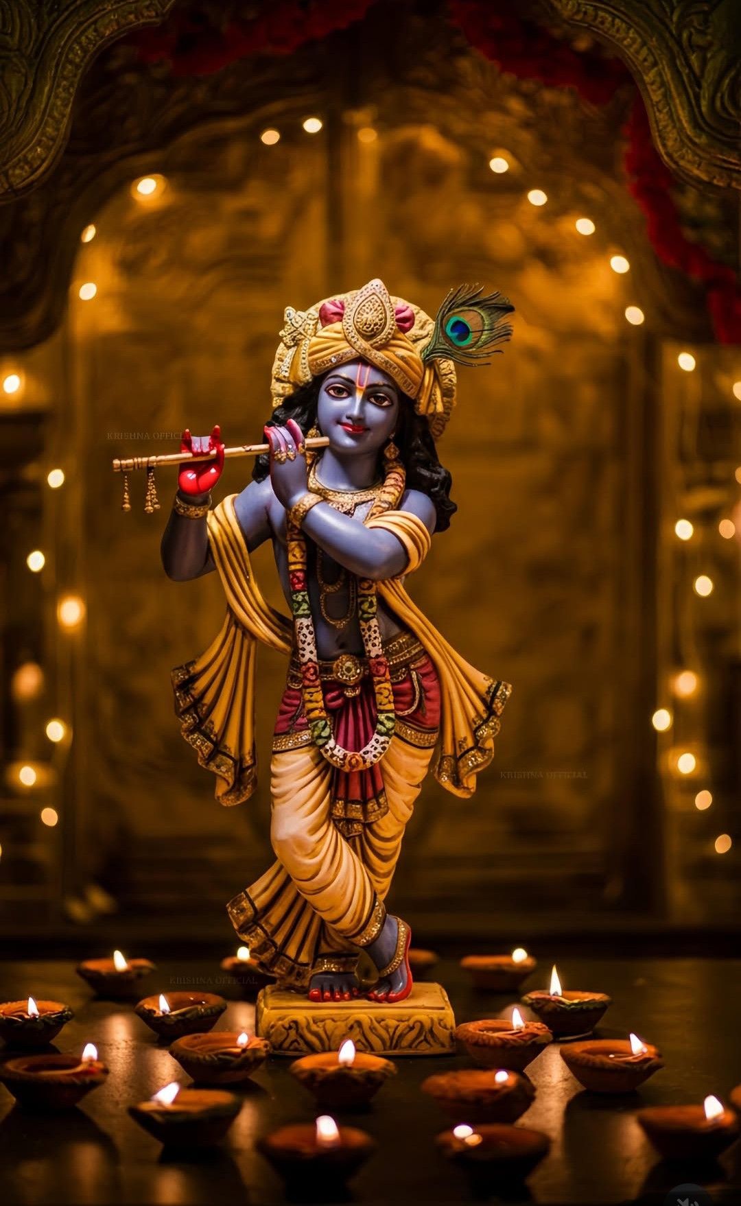 Lord Krishna playing flute divine wallpaper