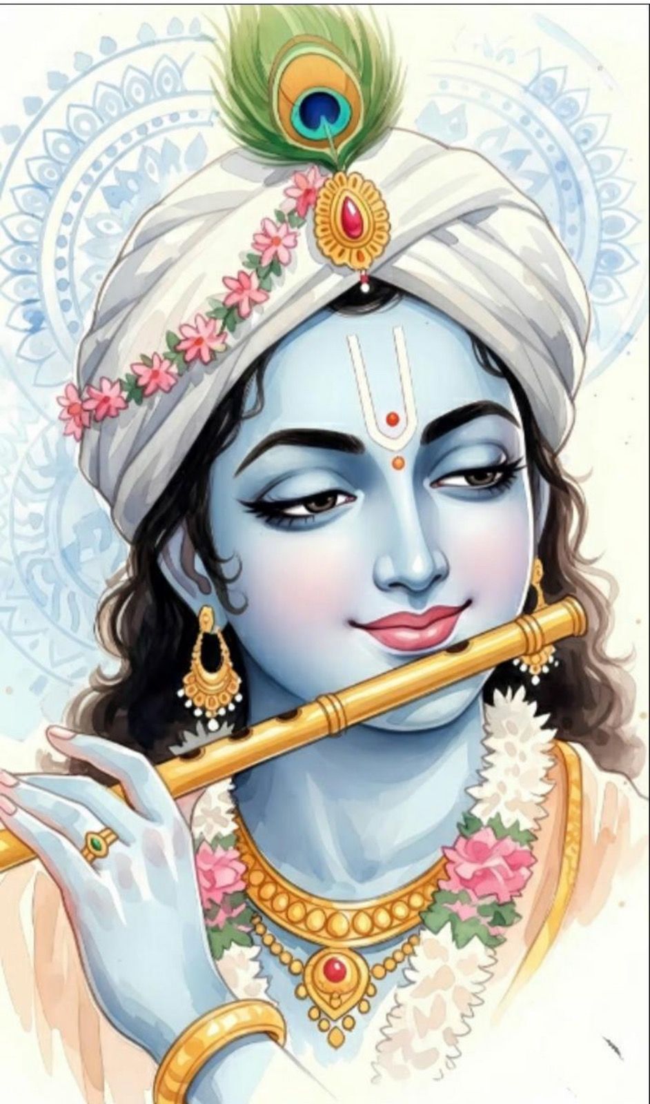 Krishna playing flute divine wallpaper