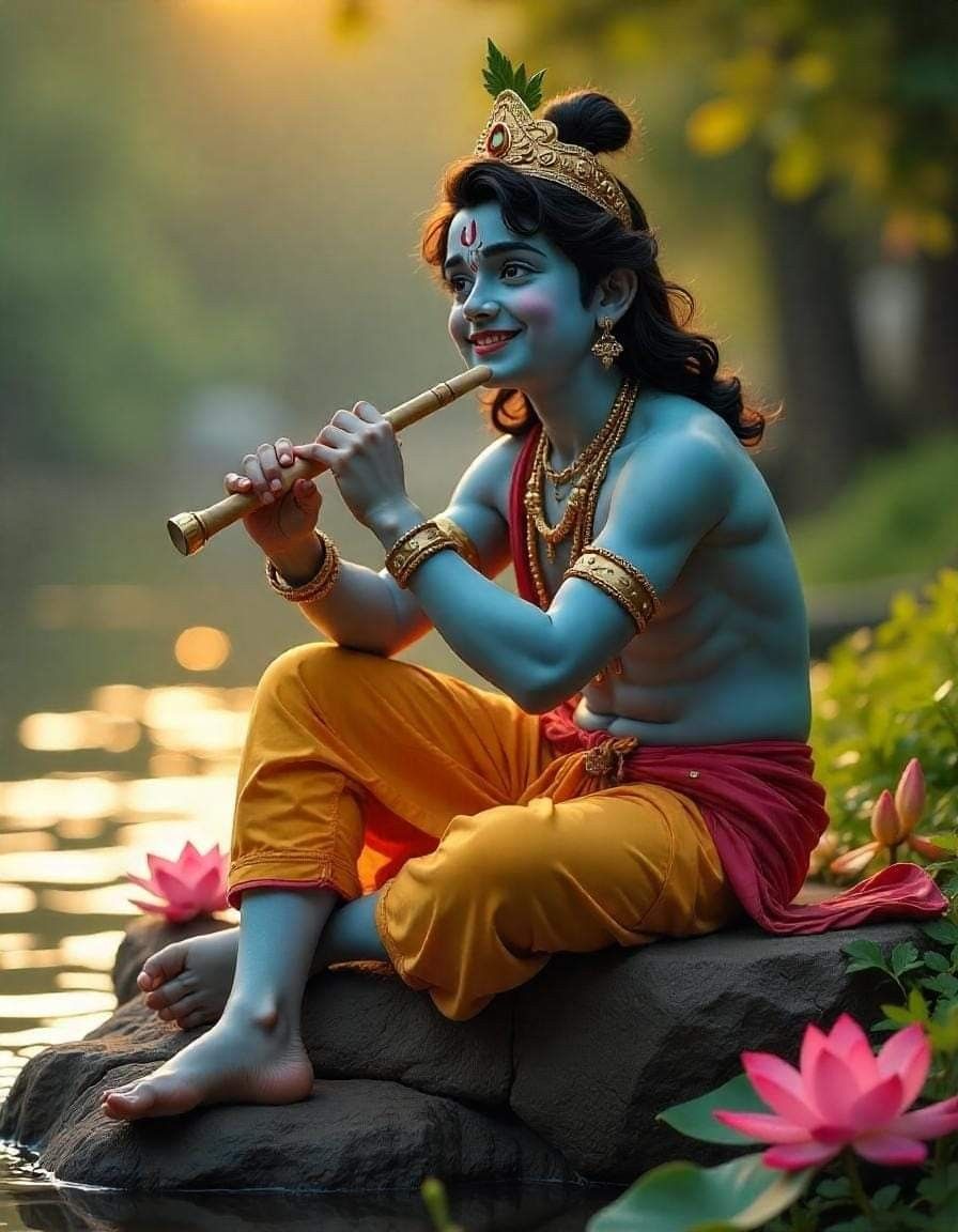 Krishna playing the divine flute