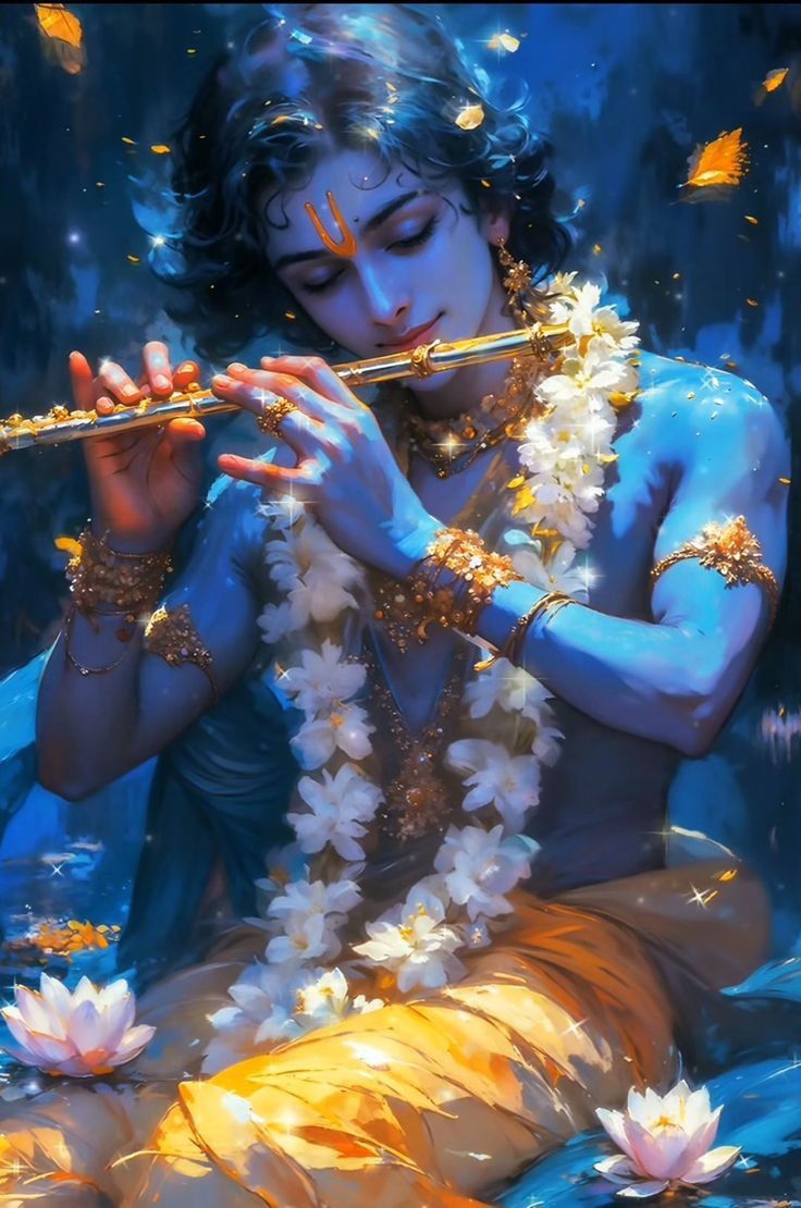 Krishna playing a melodious flute