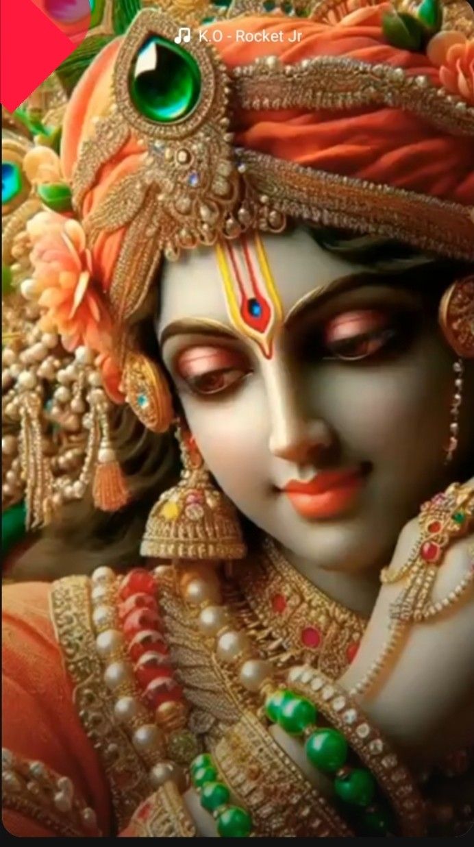 Krishna with peacock feather and flute.