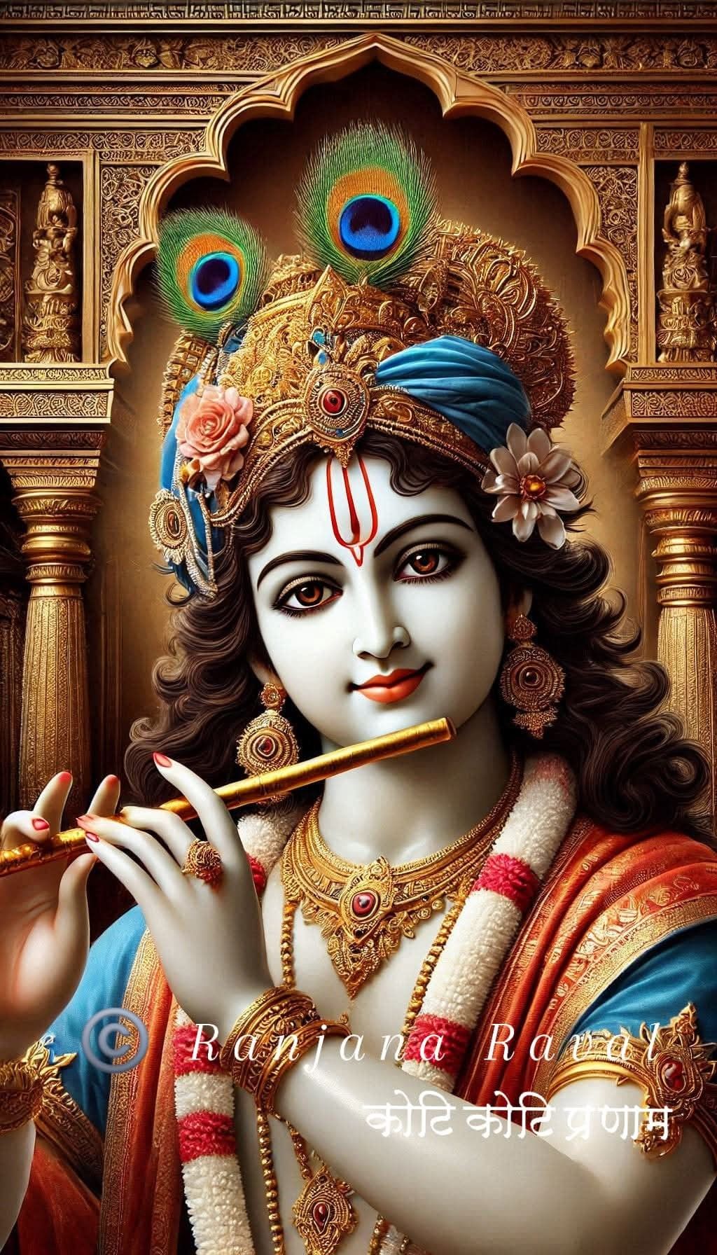 Lord Krishna playing the flute