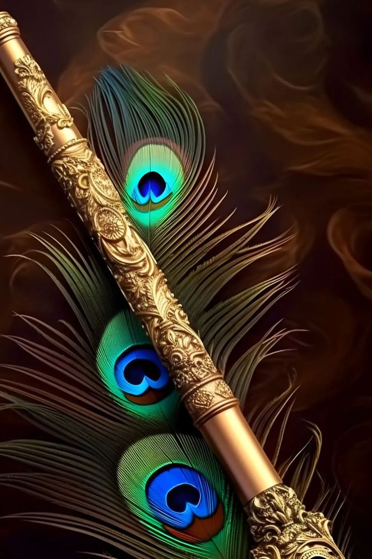Krishna’s flute and peacock feather