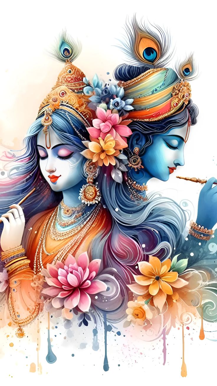 Krishna with flute and peacock feather