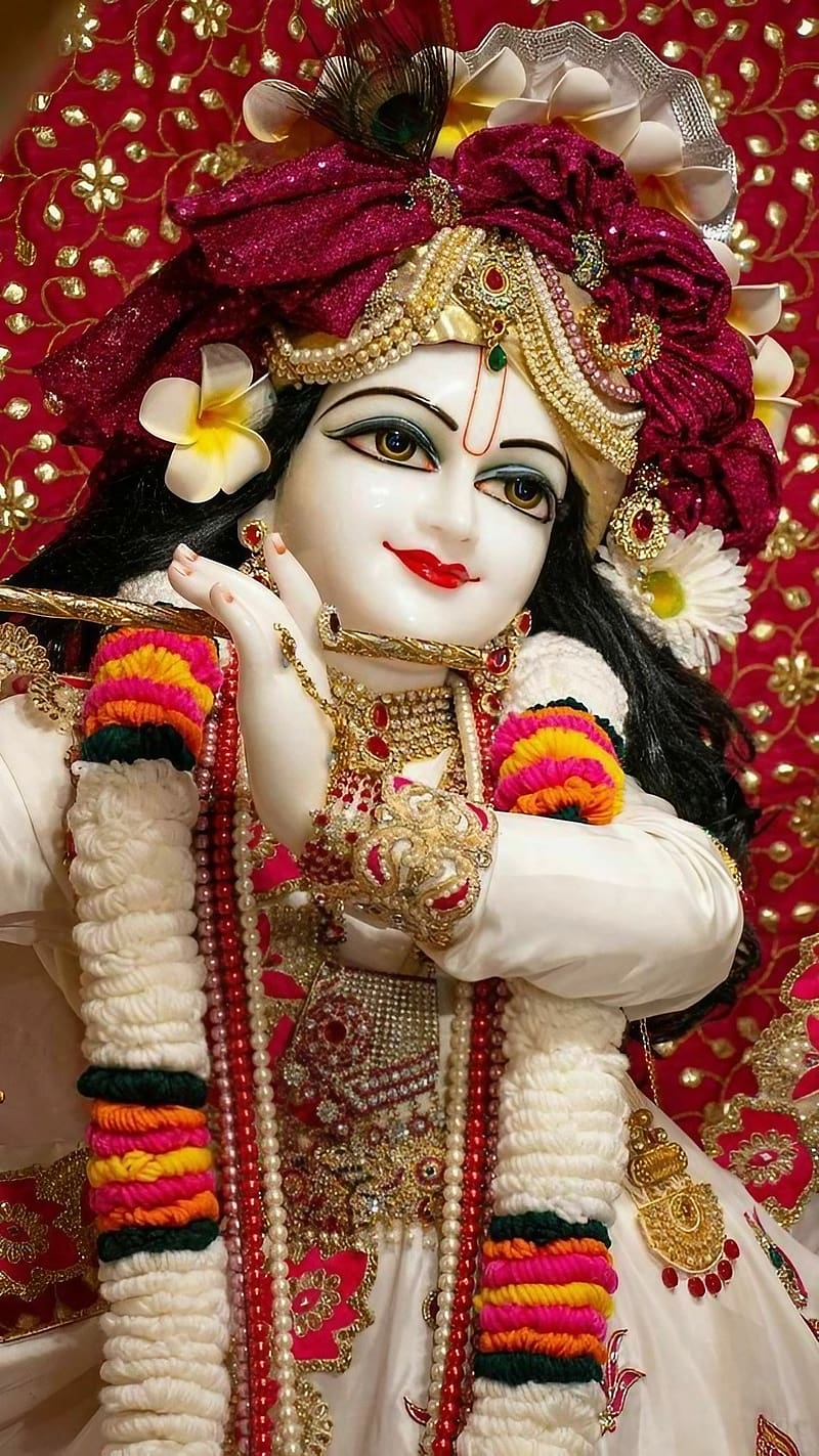 Krishna with flute and peacock feather