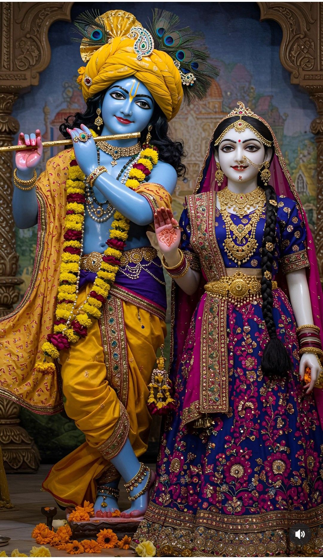 Krishna and Radha divine couple wallpaper