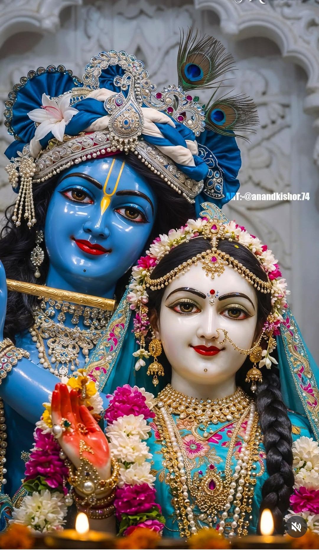 Radha and Krishna divine portrait wallpaper