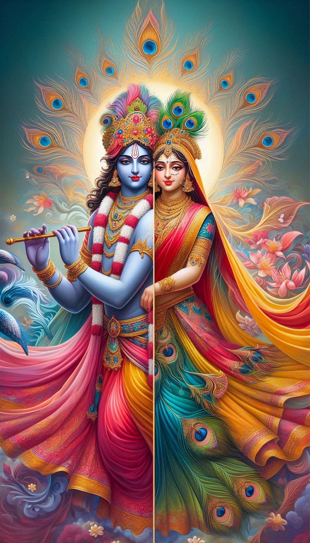 Radha Krishna divine love wallpaper