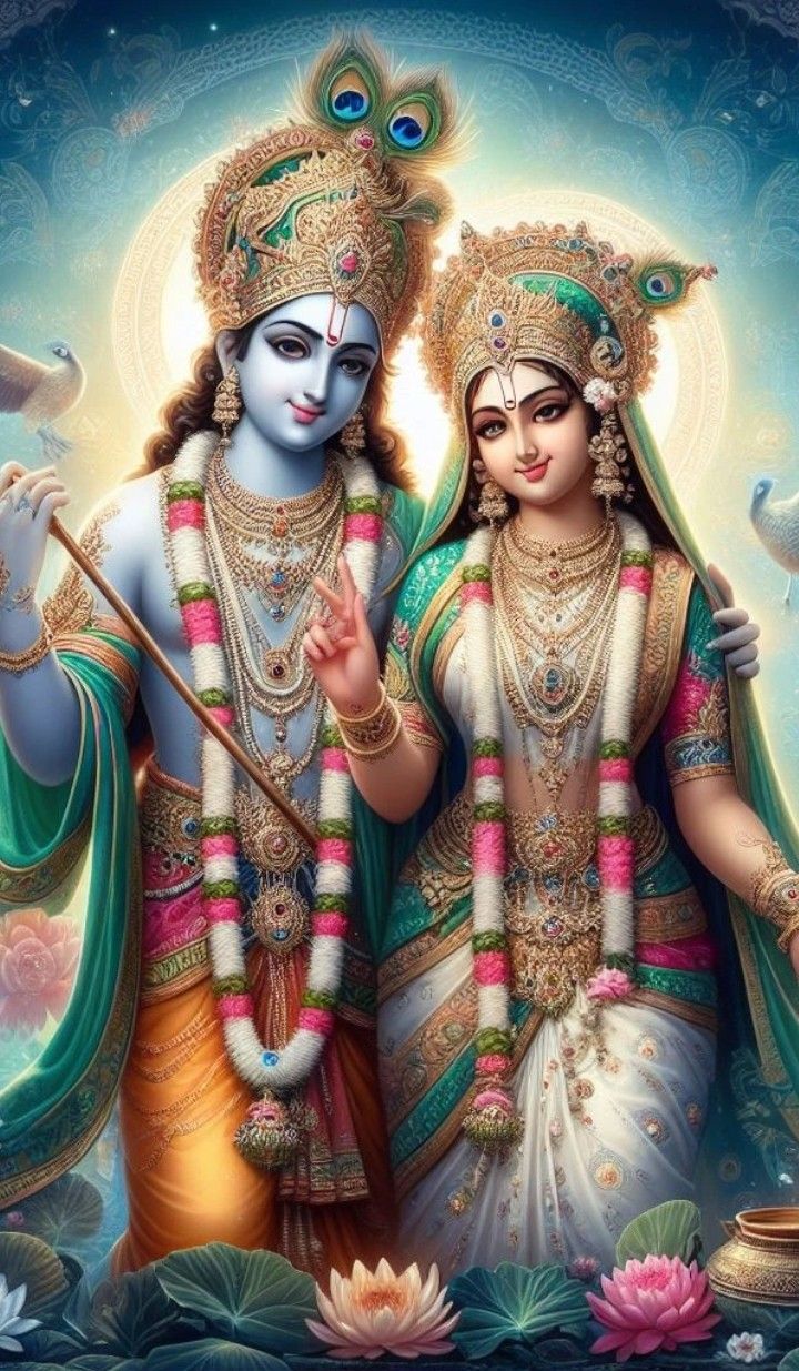 Radha Krishna divine couple wallpaper