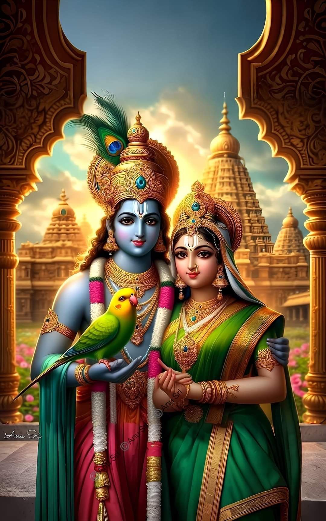 Radha and Krishna divine couple wallpaper