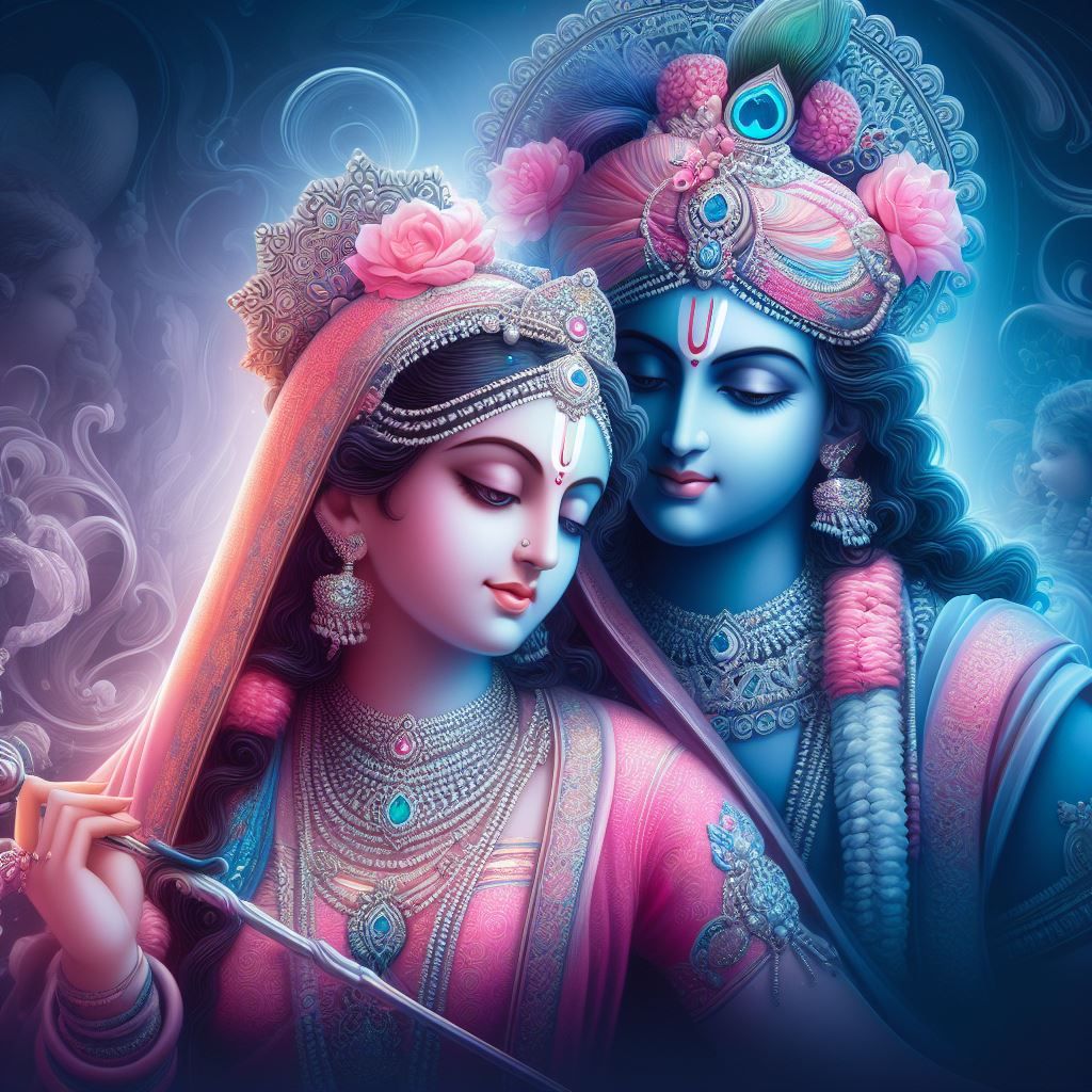 Radha and Krishna divine love wallpaper