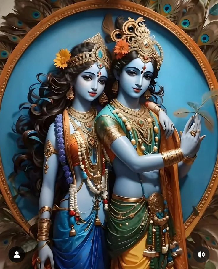 Radha and Krishna divine portrait