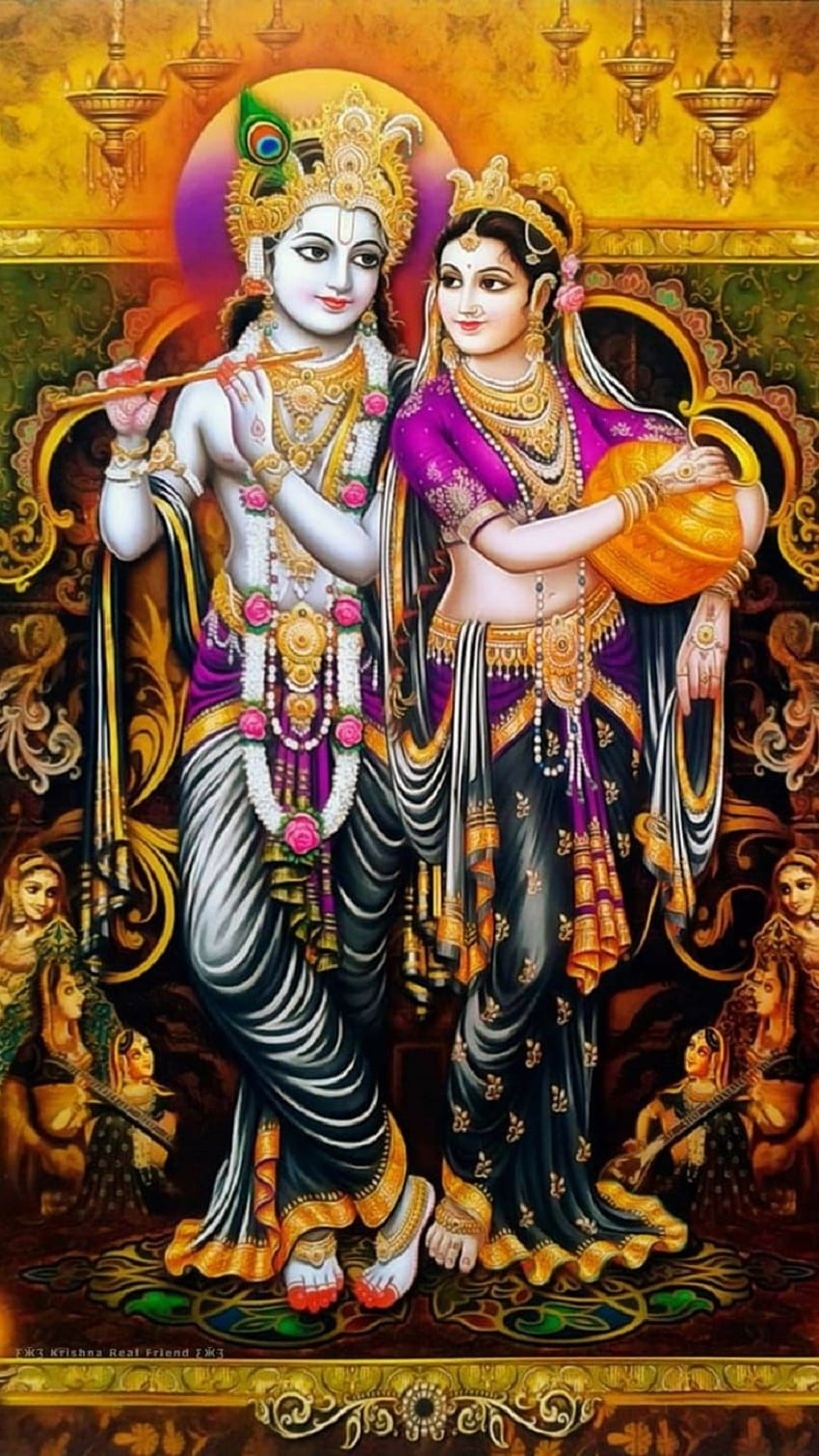Radha Krishna divine couple portrait