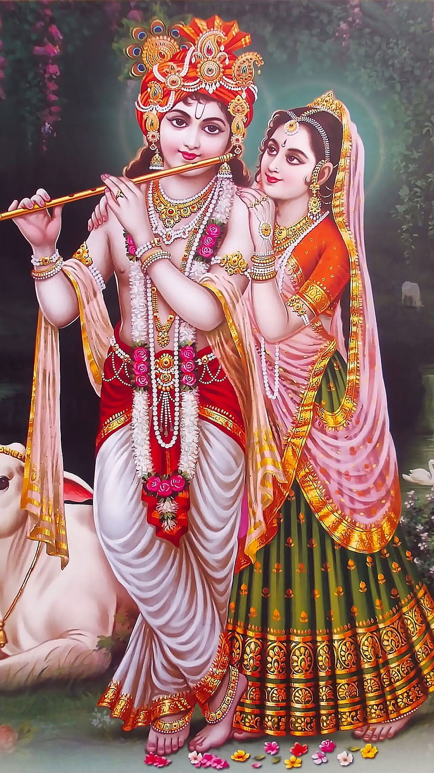 Krishna and Radha in loving embrace