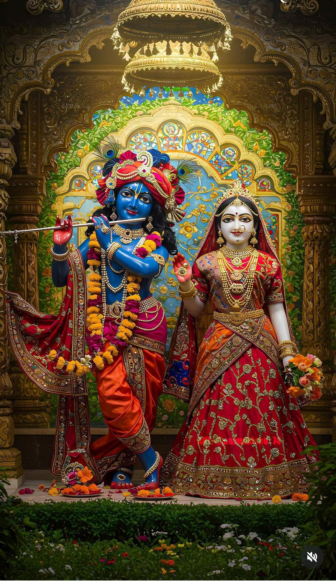 Radha Krishna divine couple wallpaper