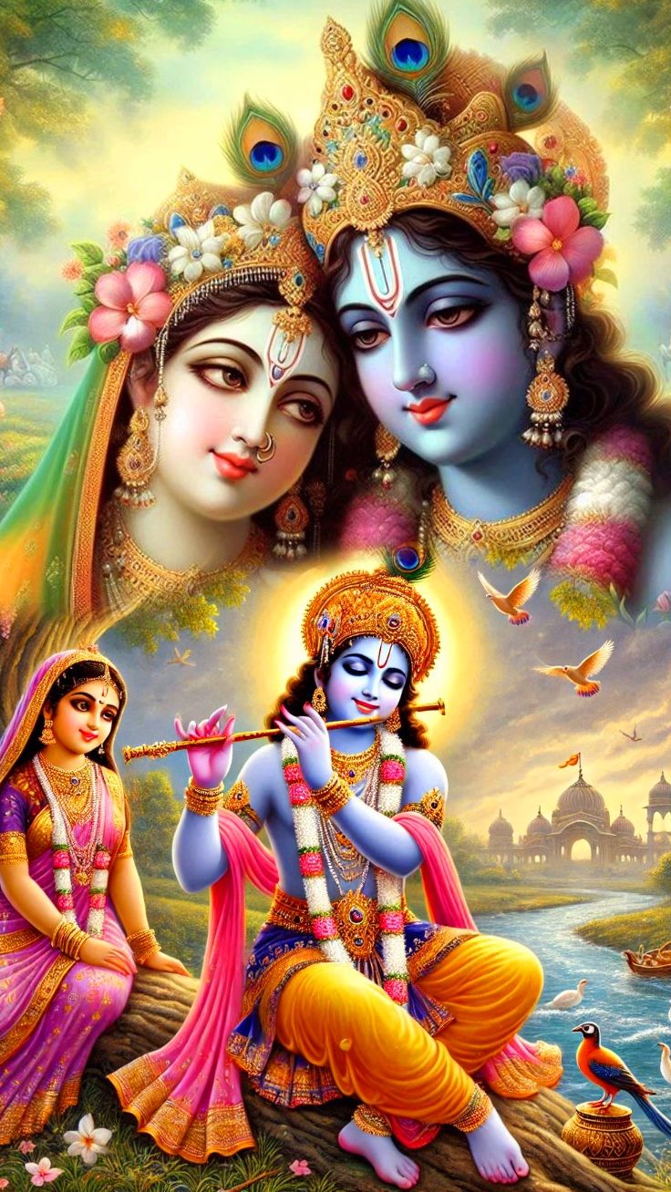 Radha and Krishna divine love portrait