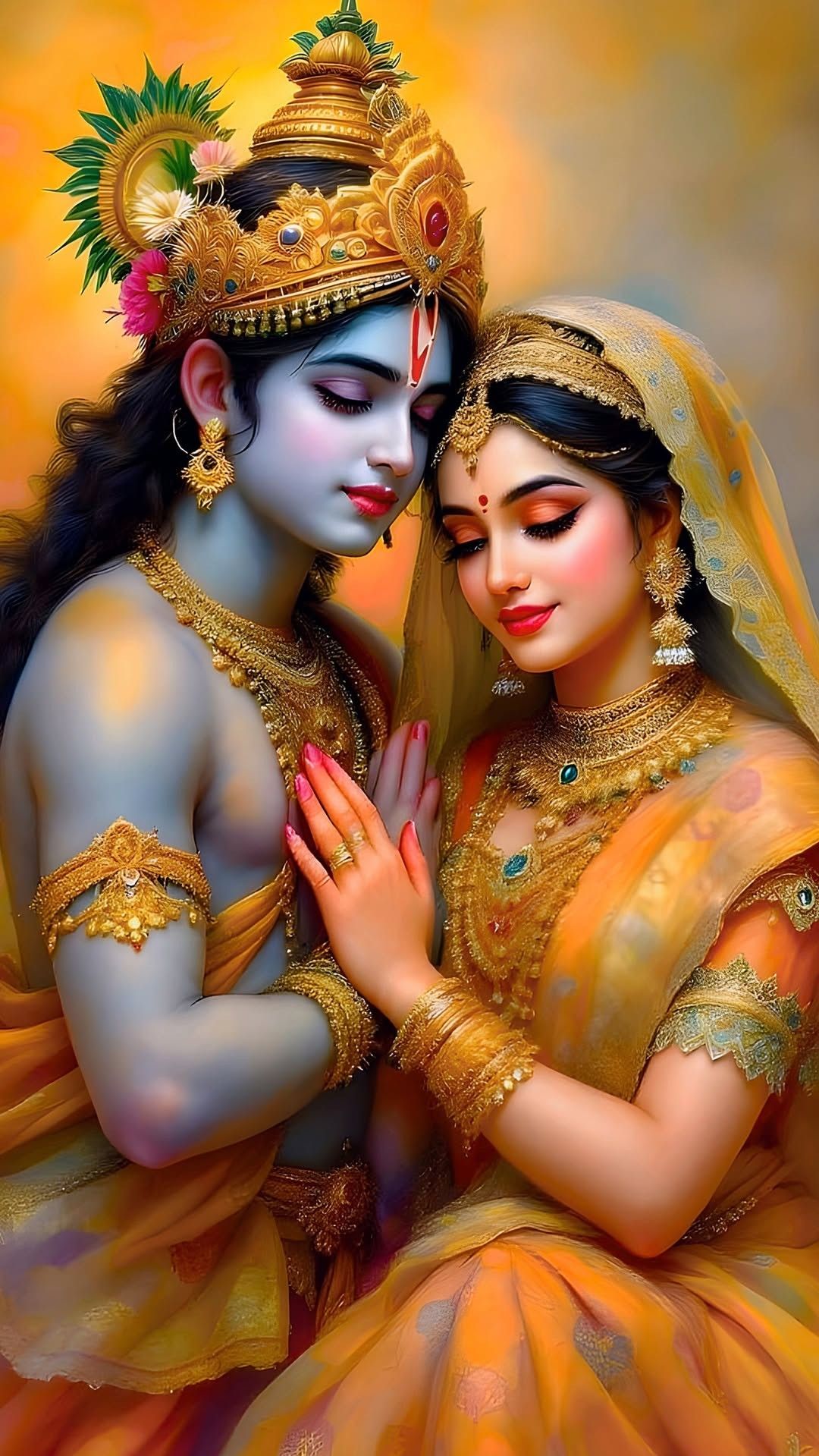Radha Krishna divine love portrait