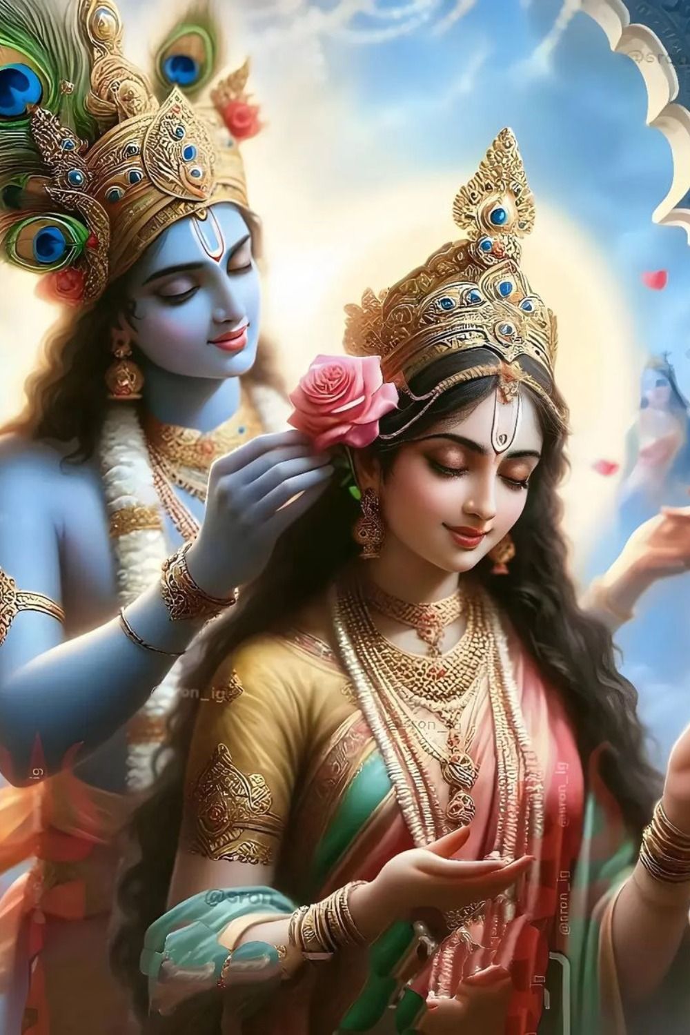 Radha and Krishna love devotional image