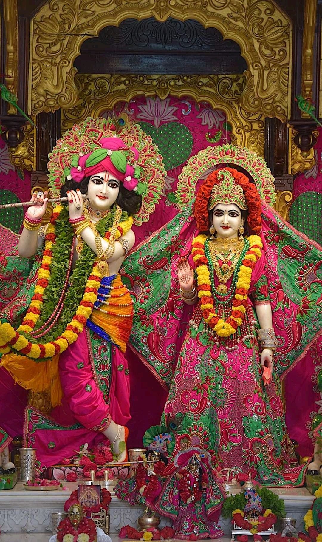 Krishna and Radha divine temple statue
