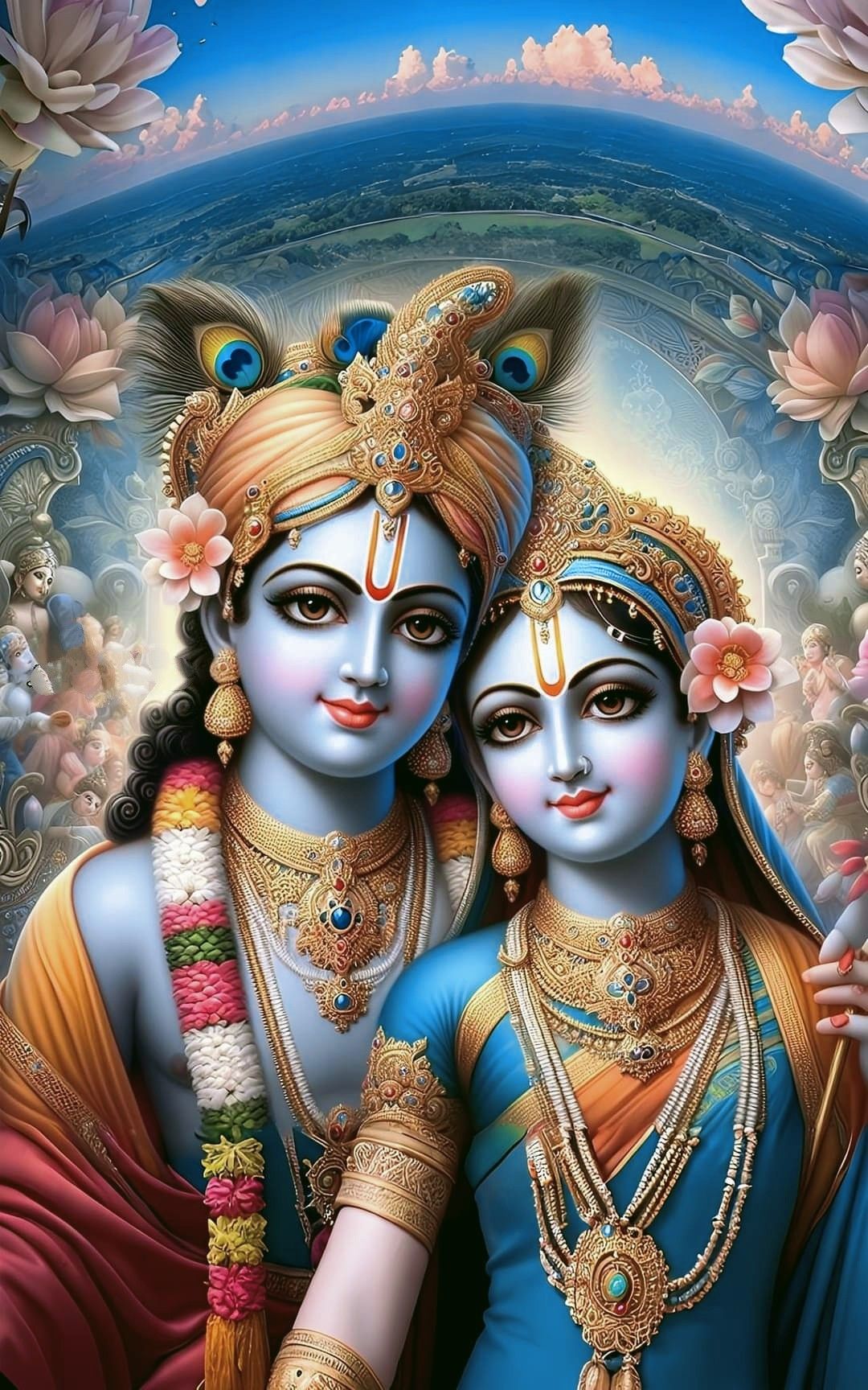 Krishna and Radha divine portrait