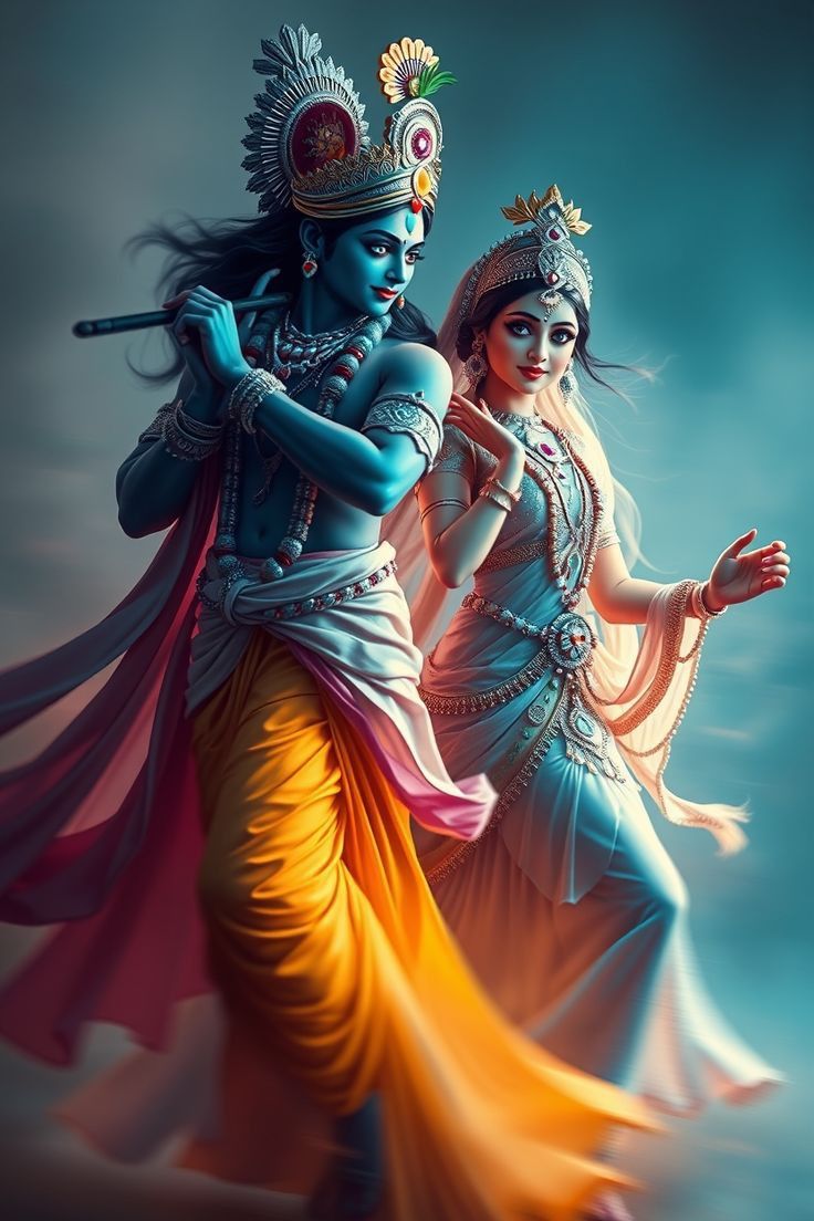 Krishna Radha divine love wallpaper