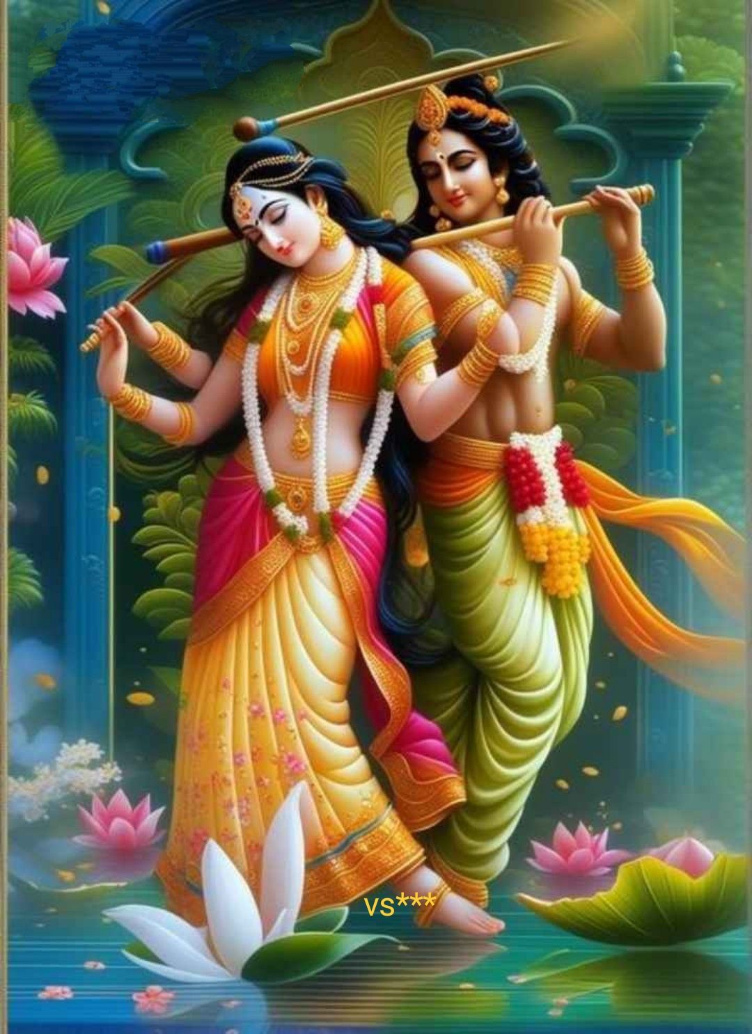 Krishna Radha love divine wallpaper